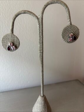 Silpada • Hearts Aflutter Red & Pink Teardrop Stud Earrings (P2743)